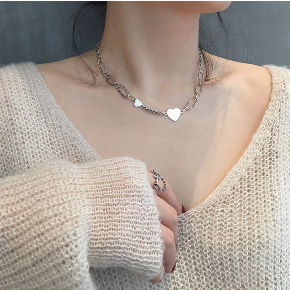 *NEW 925 Sterling Silver Vintage Heart Necklace - Picture 5 of 10
